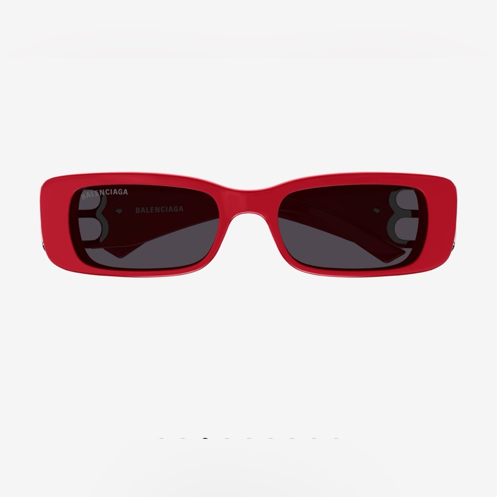 Balenciaga Red Rectangular Glasses